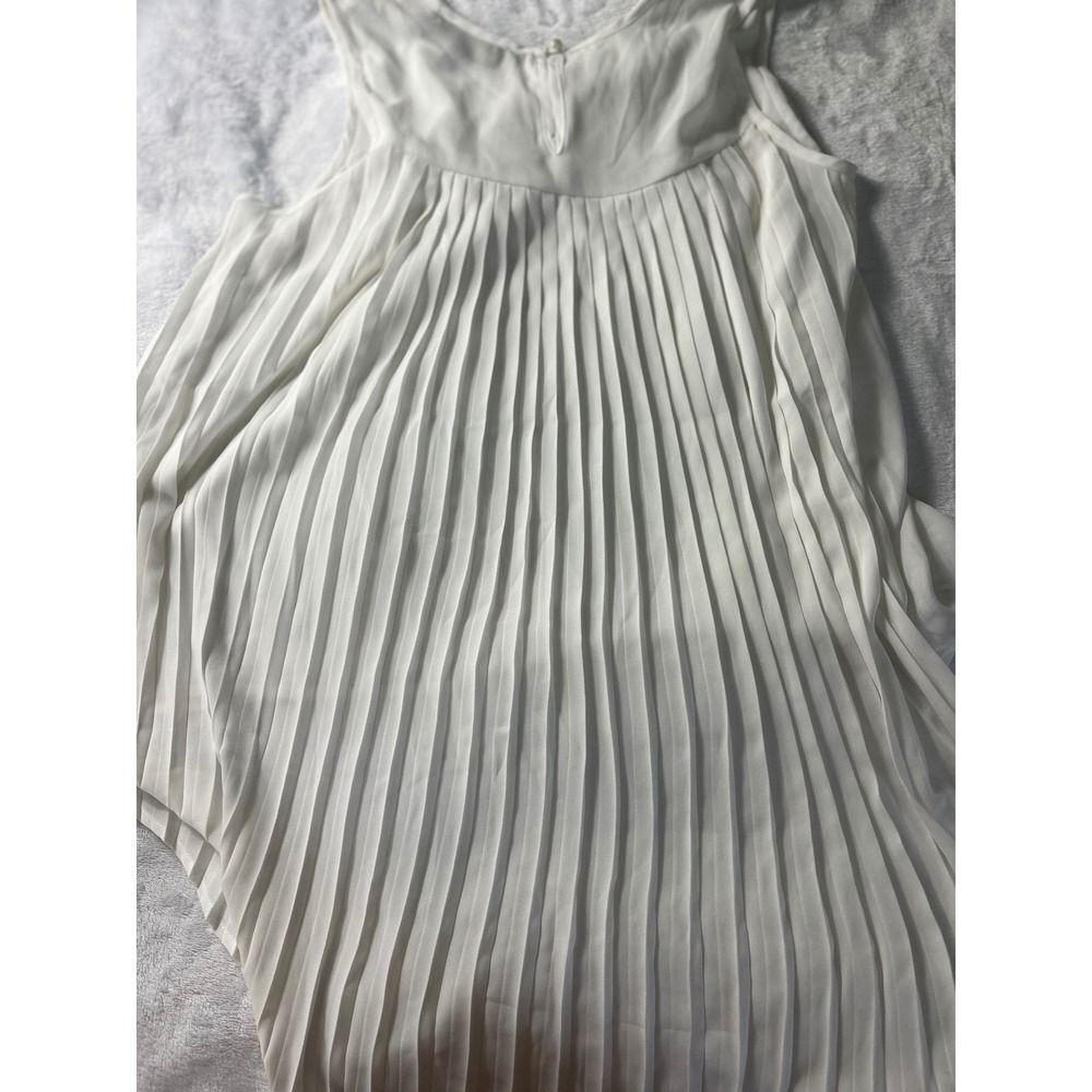 Marc Bouwer Unlimited White Pleated High Low Sleeveless Blouse XS A424193 - Picture 5 of 8